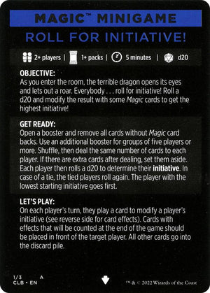 Magic Minigame: Roll for Initiative! (1) [Commander Legends: Battle for Baldur's Gate]