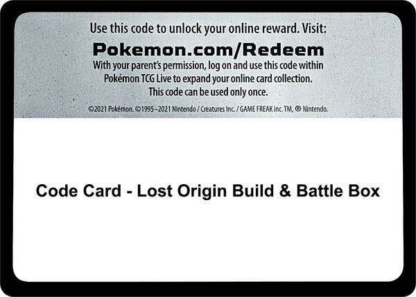 Code Card - Lost Origin Build & Battle Box [SWSH11 Lost Origin]