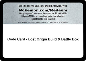 Code Card - Lost Origin Build & Battle Box [SWSH11 Lost Origin]