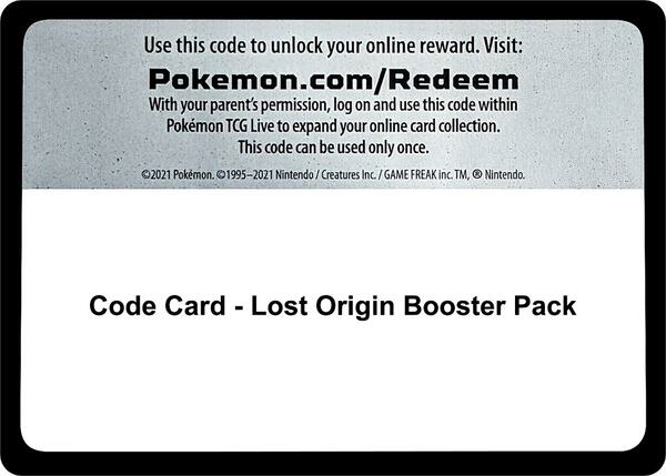 Code Card - Lost Origin Booster Pack [SWSH11 Lost Origin]