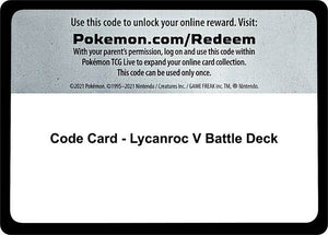 Code Card - Lycanroc V Battle Deck [Miscellaneous Cards and Products]