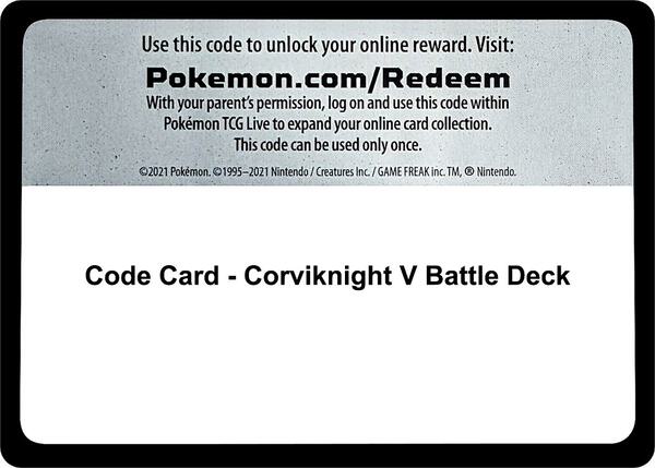 Code Card - Corviknight V Battle Deck [Miscellaneous Cards and Products]