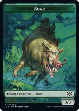 Boar // Spirit (008) Double-Sided Token (15 // 8) [Double Masters 2022]