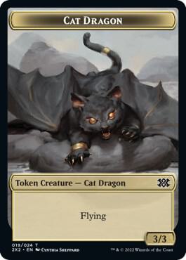 Cat Dragon // Monk Double-Sided Token (19 // 6) [Double Masters 2022]