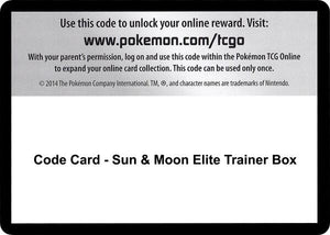 Code Card - Sun & Moon Elite Trainer Box [SM Base Set]