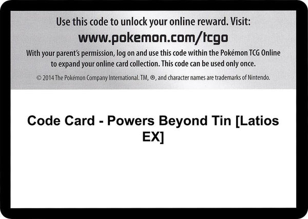 Code Card - Powers Beyond Tin [Latios EX] [XY Ancient Origins]