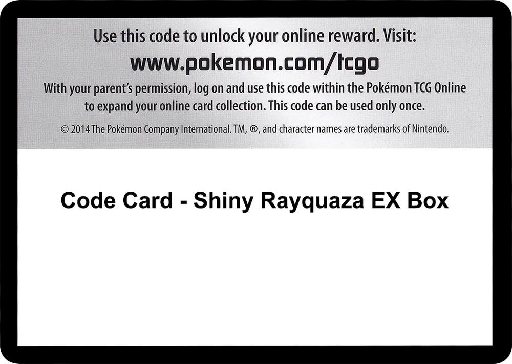 Code Card - Shiny Rayquaza EX Box [XY Ancient Origins]