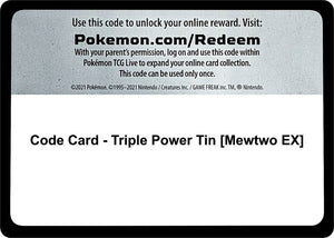 Code Card - Triple Power Tin [Mewtwo EX] [XY BREAKpoint]
