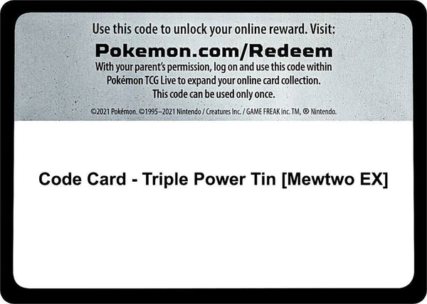 Code Card - Triple Power Tin [Mewtwo EX] [XY BREAKpoint]