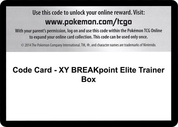 Code Card - XY BREAKpoint Elite Trainer Box [XY BREAKpoint]