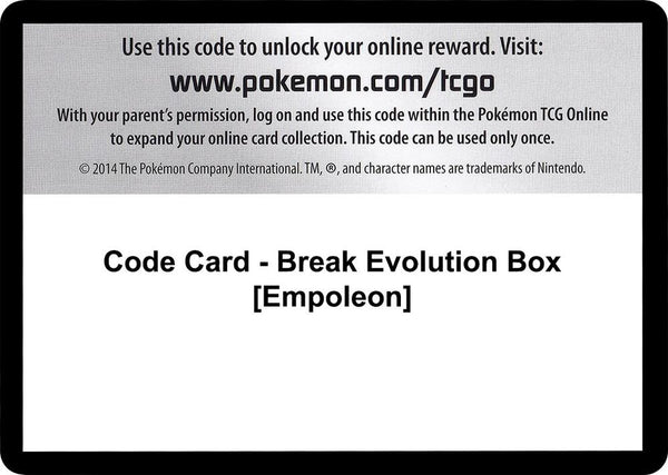 Code Card - Break Evolution Box [Empoleon] [XY BREAKthrough]