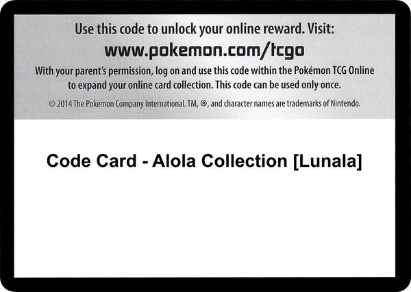 Code Card - Alola Collection [Lunala] [XY Evolutions]