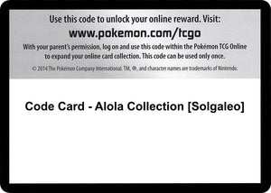 Code Card - Alola Collection [Solgaleo] [XY Evolutions]