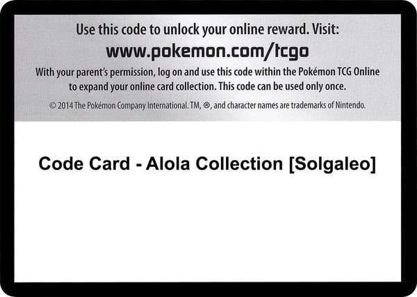 Code Card - Alola Collection [Solgaleo] [XY Evolutions]
