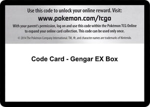 Code Card - Gengar EX Box [XY Evolutions]