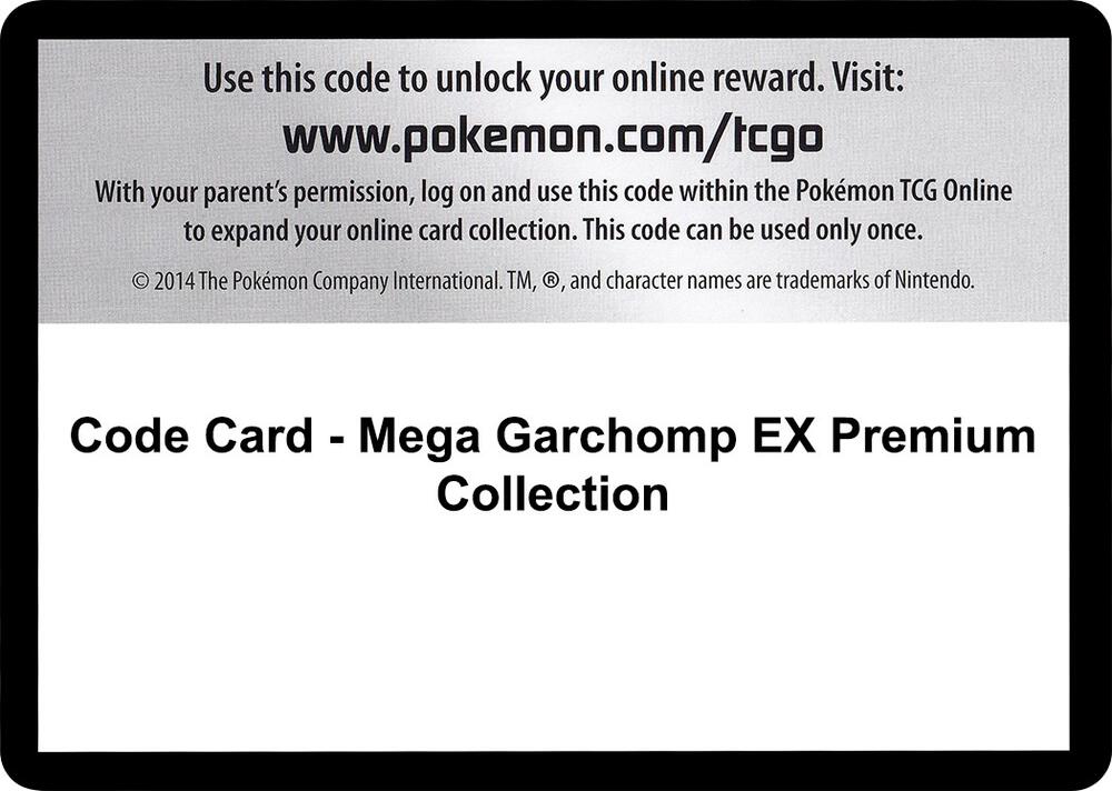 Code Card - Mega Garchomp EX Premium Collection [XY Evolutions]