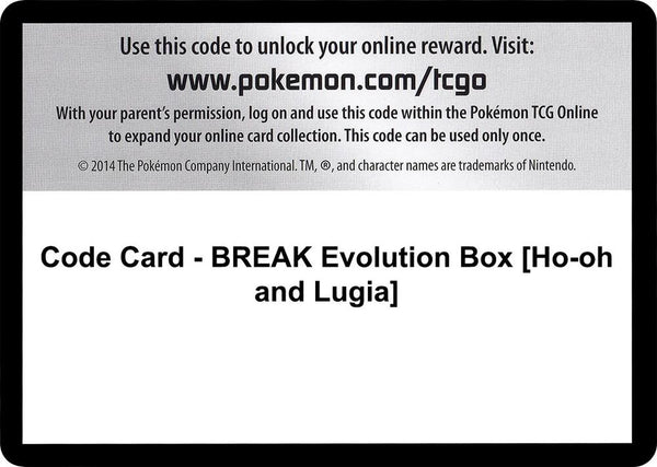 Code Card - BREAK Evolution Box [Ho-oh and Lugia] [XY Fates Collide]