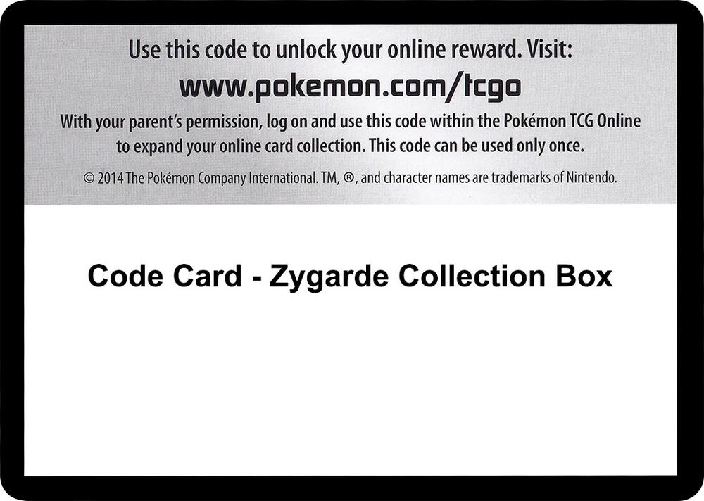 Code Card - Zygarde Collection Box [XY Fates Collide]
