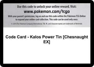 Code Card - Kalos Power Tin [Chesnaught EX] [XY Flashfire]