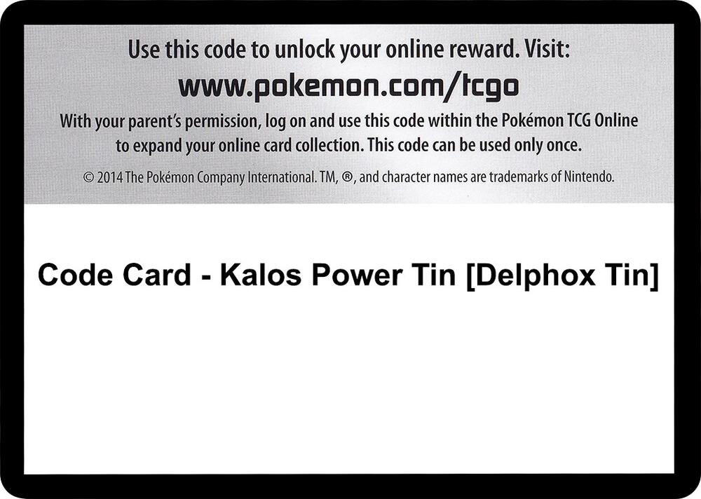 Code Card - Kalos Power Tin [Delphox Tin] [XY Flashfire]