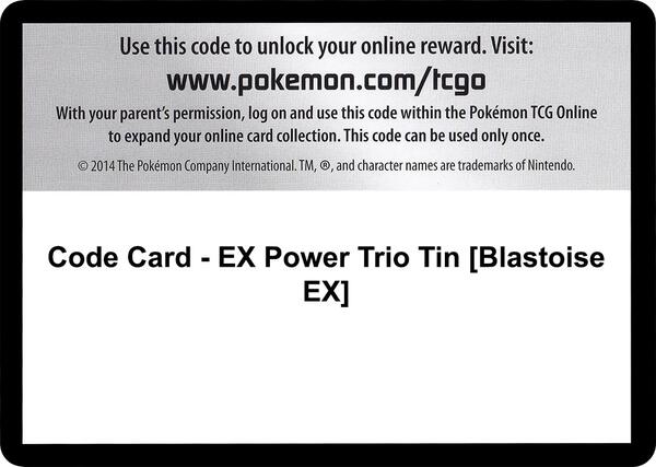 Code Card - EX Power Trio Tin [Blastoise EX] [XY Furious Fists]
