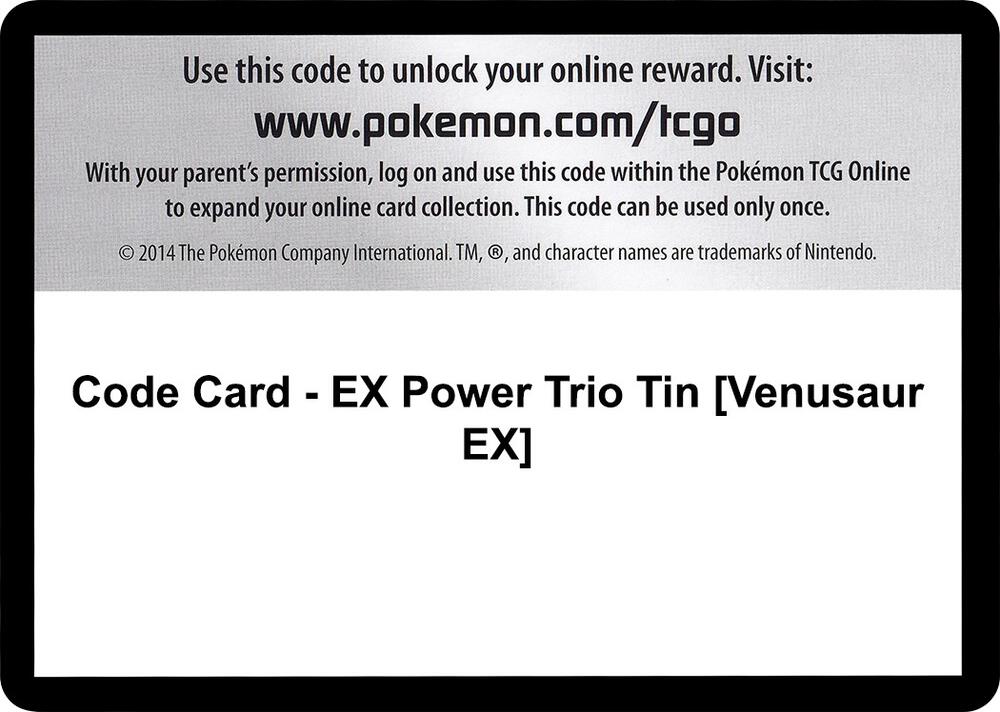 Code Card - EX Power Trio Tin [Venusaur EX] [XY Furious Fists]
