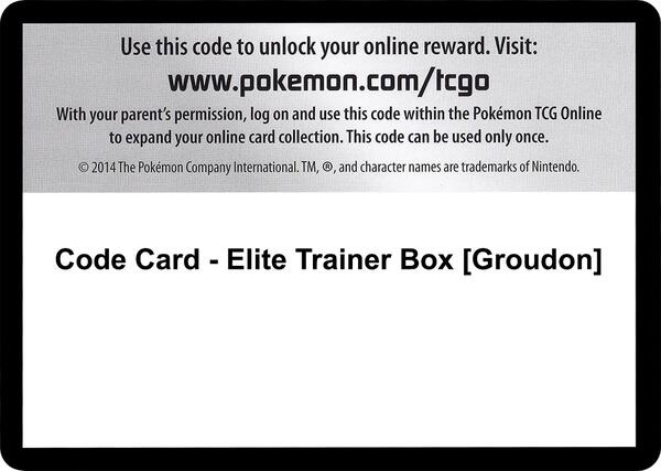 Code Card - Elite Trainer Box [Groudon] [XY Primal Clash]