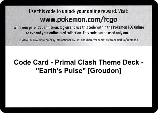 Code Card - Primal Clash Theme Deck - "Earth's Pulse" [Groudon] [XY Primal Clash]