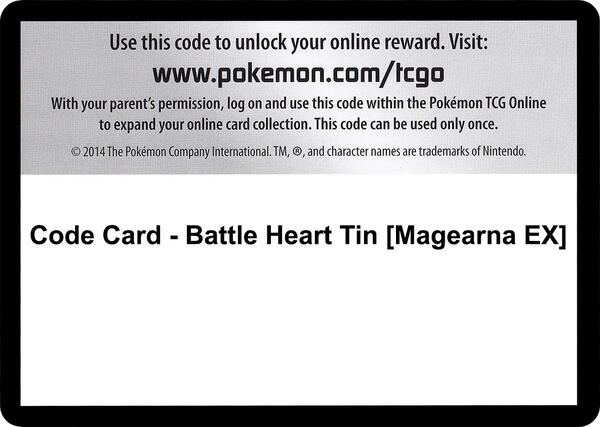 Code Card - Battle Heart Tin [Magearna EX] [XY Steam Siege]