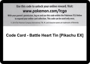 Code Card - Battle Heart Tin [Pikachu EX] [XY Steam Siege]