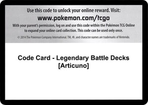 Code Card - Legendary Battle Decks [Articuno] [XY Steam Siege]
