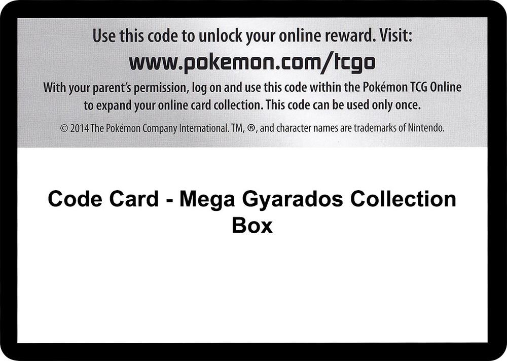 Code Card - Mega Gyarados Collection Box [XY Steam Siege]