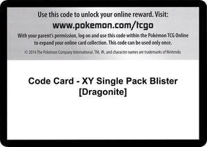 Code Card - XY Single Pack Blister [Dragonite] [XY Base Set]