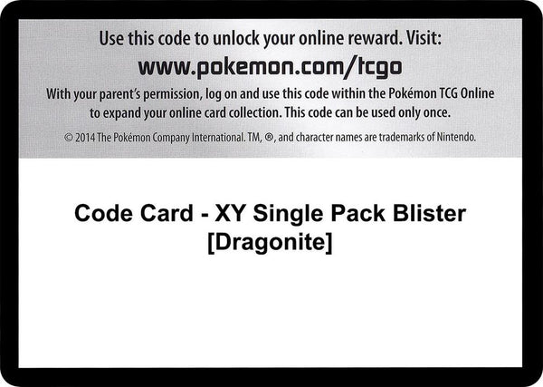 Code Card - XY Single Pack Blister [Dragonite] [XY Base Set]