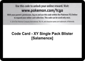 Code Card - XY Single Pack Blister [Salamence] [XY Base Set]