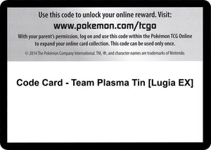 Code Card - Team Plasma Tin [Lugia EX] [Plasma Blast]