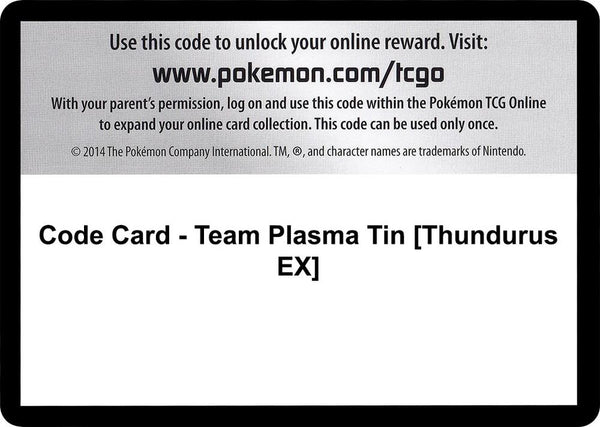 Code Card - Team Plasma Tin [Thundurus EX] [Plasma Blast]