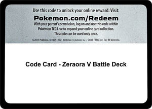 Code Card - Zeraora V Battle Deck [Miscellaneous Cards and Products]
