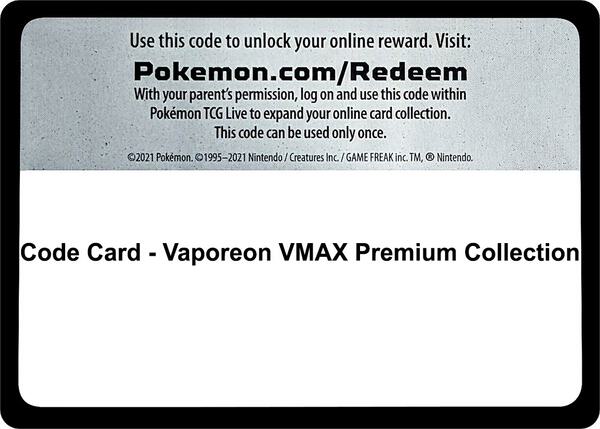 Code Card - Vaporeon VMAX Premium Collection [Miscellaneous Cards and Products]