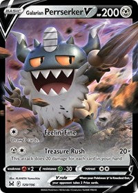 Galarian Perrserker V (129/196) [SWSH11 Lost Origin]