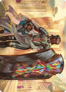 Guardian of New Benalia Art Card (Gold-Stamped Signature) (8) [Dominaria United Art Series]