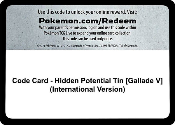 Code Card - Hidden Potential Tin [Gallade V] (International Version) [Miscellaneous Cards and Products]