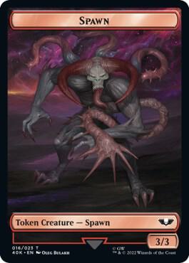 Spawn // Blue Horror Double-Sided Token (Surge Foil) (16 // 20) [Warhammer 40,000 Commander]