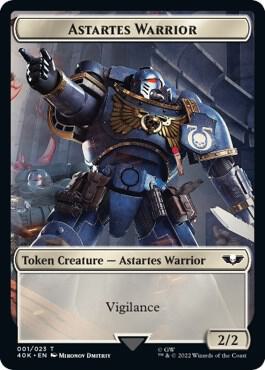Astartes Warrior (001) // Robot Double-Sided Token (Surge Foil) (1 // 23) [Warhammer 40,000 Commander]
