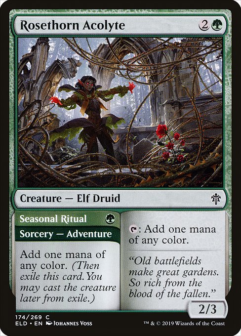 Rosethorn Acolyte // Seasonal Ritual (174) [Throne of Eldraine]