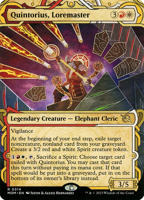 Quintorius, Loremaster (314) [March of the Machine] [Showcase, Borderless]