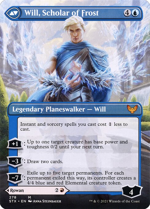 Rowan, Scholar of Sparks // Will, Scholar of Frost (278) [Strixhaven: School of Mages] [Borderless] Reverse