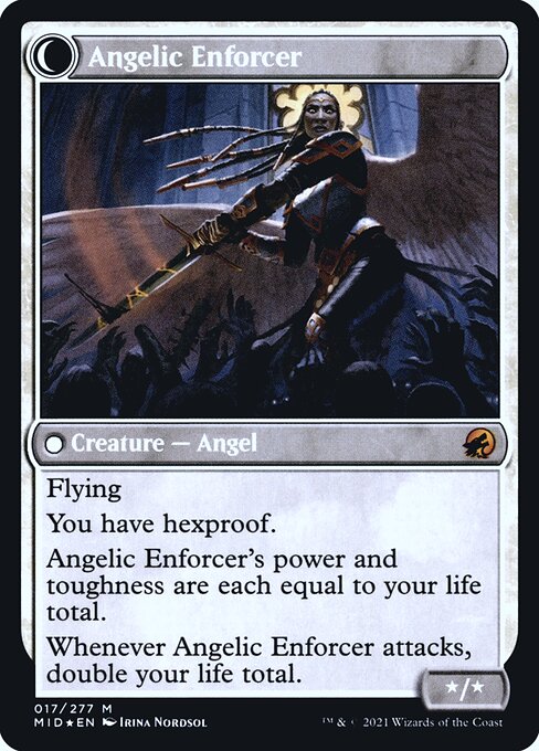 Enduring Angel // Angelic Enforcer (17s) [Innistrad: Midnight Hunt Promos] Reverse