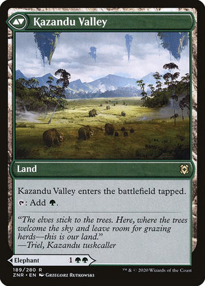 Kazandu Mammoth // Kazandu Valley (189) [Zendikar Rising] Reverse