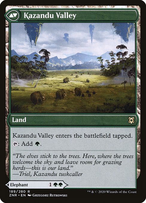Kazandu Mammoth // Kazandu Valley (189) [Zendikar Rising] Reverse